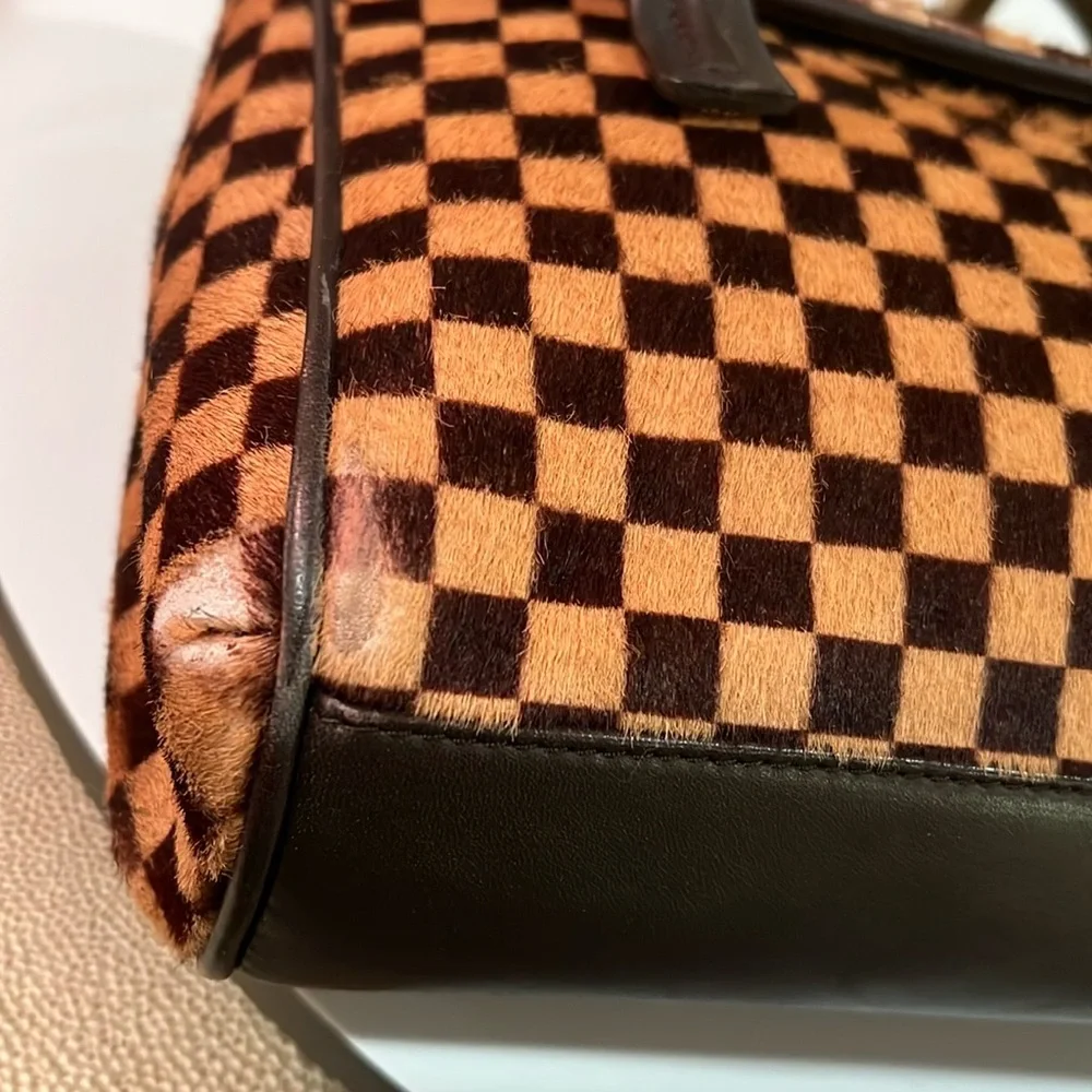 Louis Vuitton LV Damier Sauvage Pony Hair Handbag w COA - edge and corner wear - Picture 7 of 17